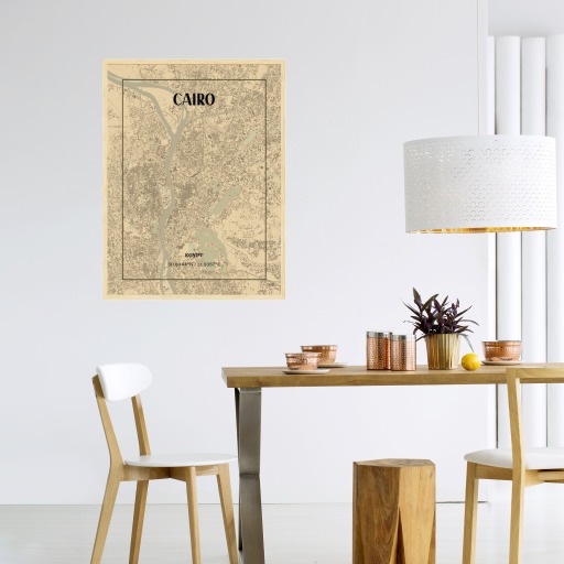 Cairo in Vintage Poster - Street Map 4