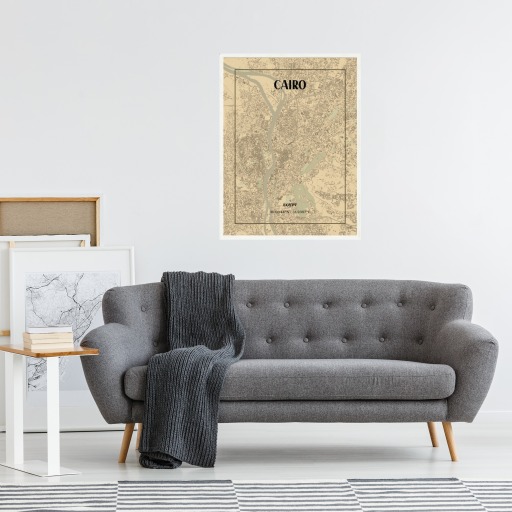 Cairo in Vintage Poster - Street Map 5