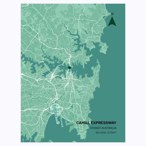 Sydney Harbour Bridge Poster - Street Map 1