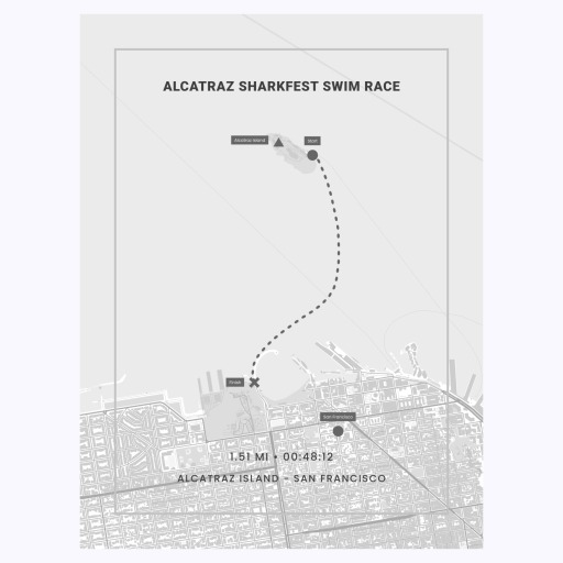 Alcatraz Sharkfest Swim Race - Route Map 1