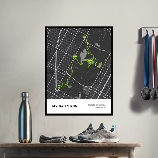 My Daily Run Poster - Route Map 3