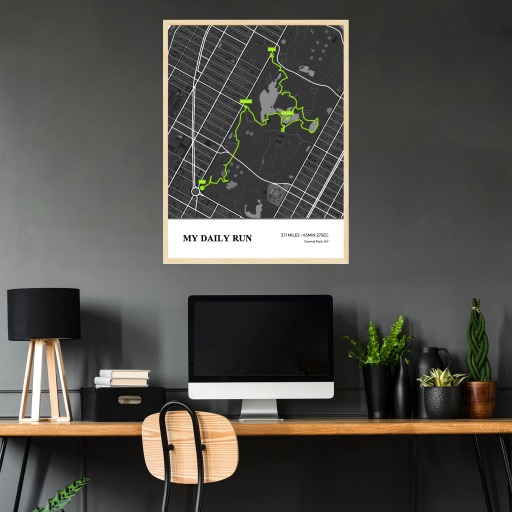 My Daily Run Poster - Route Map 4