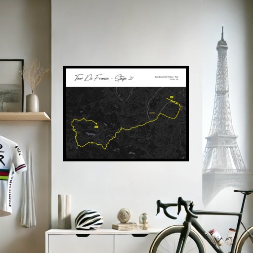 2023 Tour de France Stage 21 Poster - Route Map 2
