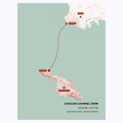 Catalina Channel Swim Poster - Route Map 1