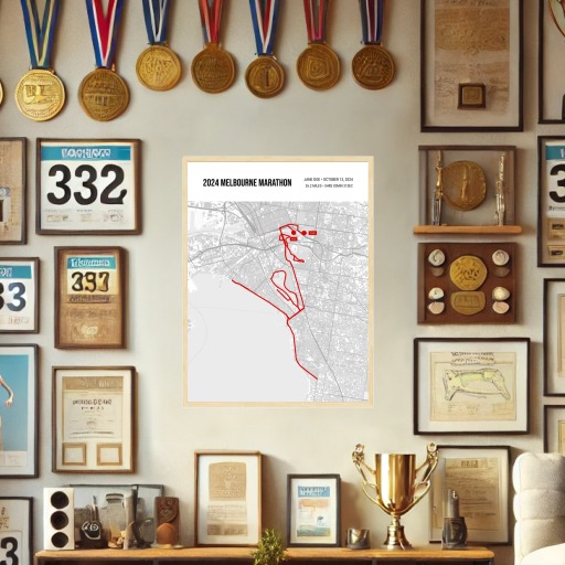2024 Melbourne Marathon Poster - Route Map 2