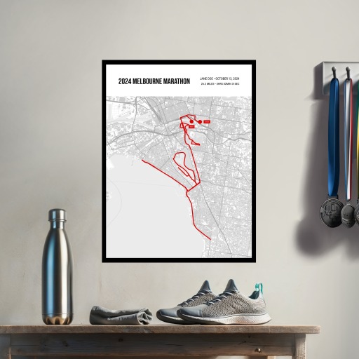 2024 Melbourne Marathon Poster - Route Map 3