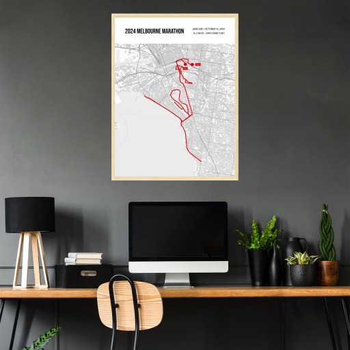 2024 Melbourne Marathon Poster - Route Map 4