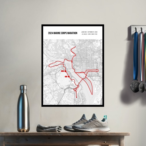 2024 Marine Corps Marathon Poster - Route Map 3