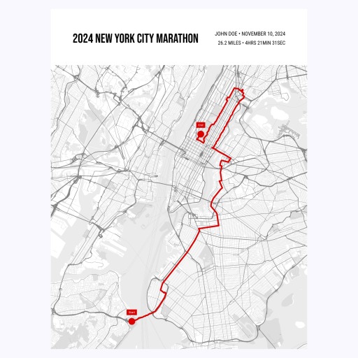 2024 New York City Marathon Poster - Route Map 1