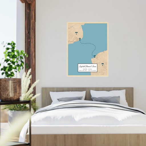 English Channel Swim Poster - Route Map 5