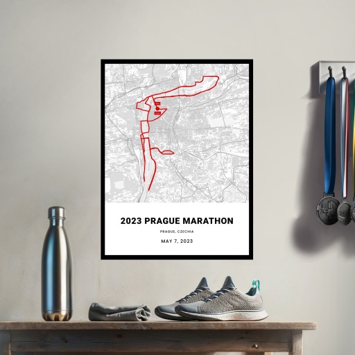 2023 Prague Marathon Poster - Route Map 3