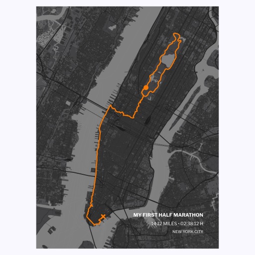 My First Half Marathon Poster - Route Map 1