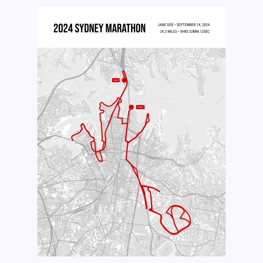 2024 Sydney Marathon Poster - Route Map 1