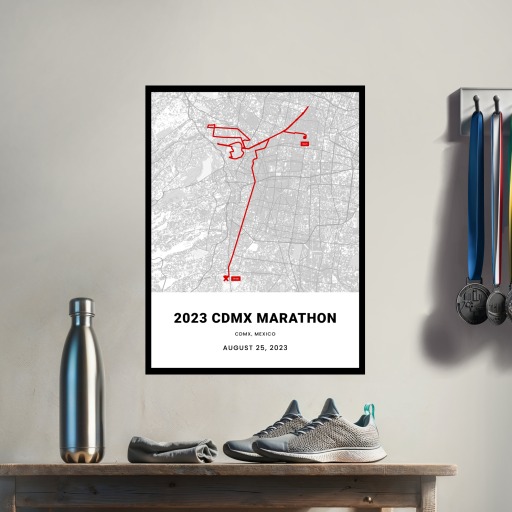 2023 Mexico City Marathon Poster - Route Map 3