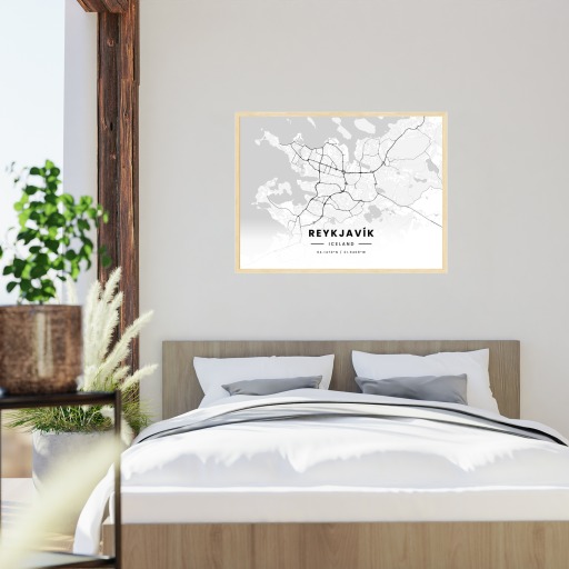 Reykjavik in Light Poster - Street Map 6