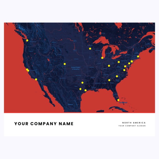 Our North America Locations Map Poster - Street Map 1