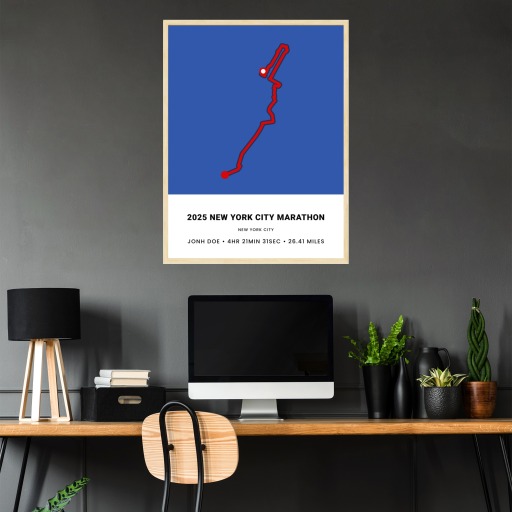 Minimalist 2025 New York City Marathon Poster 4