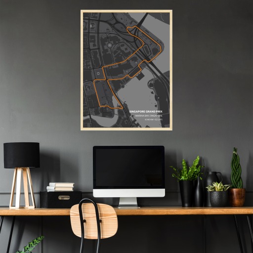 Singapore Grand Prix Poster - Track Map 3
