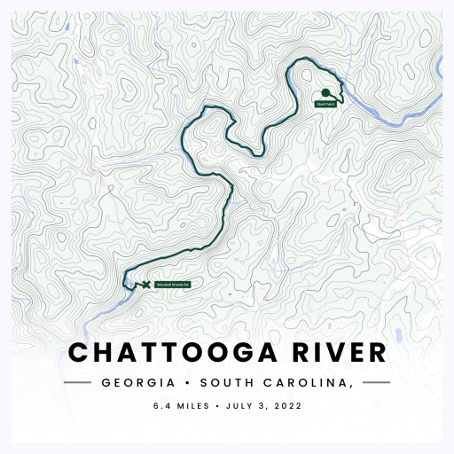 Rafting Trip to the Chattooga River Poster - Route Map 1