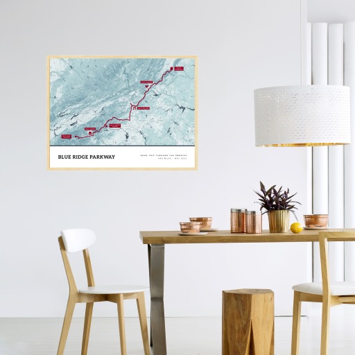 Our Blue Ridge Parkway Road Trip Poster - Route Map 3