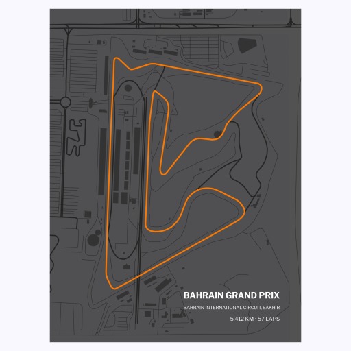 Bahrain Grand Prix Poster - Track Map 1