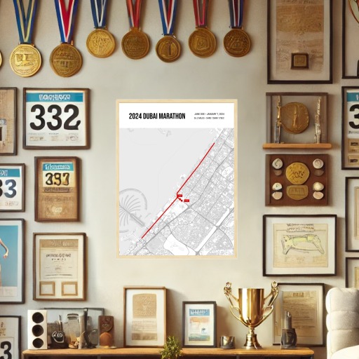 2024 Dubai Marathon Poster - Route Map 2