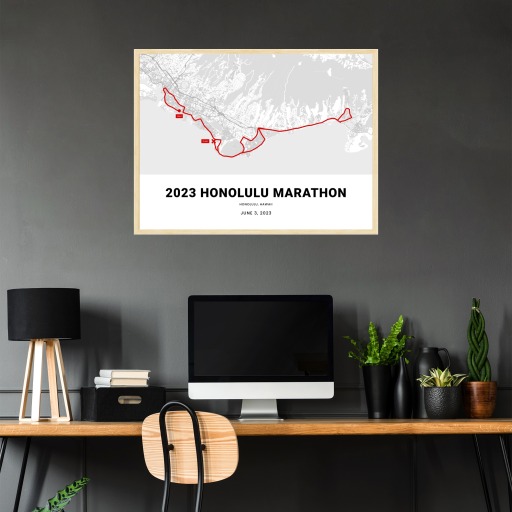 2023 Honolulu Marathon Poster - Route Map 4