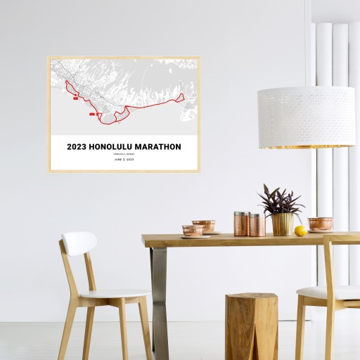 2023 Honolulu Marathon Poster - Route Map 5