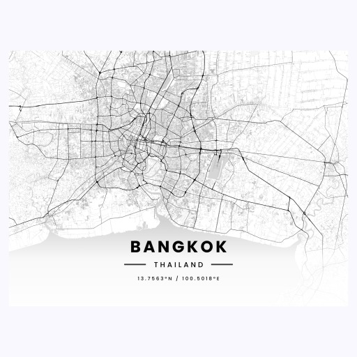 Bangkok in Light Poster - Street Map 1