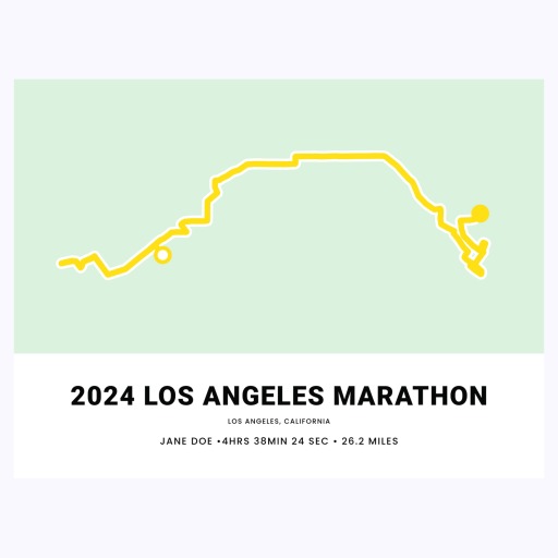 Minimalist 2025 Los Angeles Marathon Poster - Route Map 1