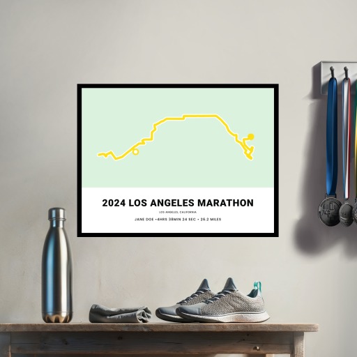 Minimalist 2025 Los Angeles Marathon Poster - Route Map 3