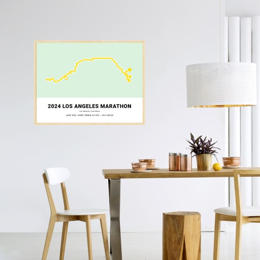 Minimalist 2025 Los Angeles Marathon Poster - Route Map 5