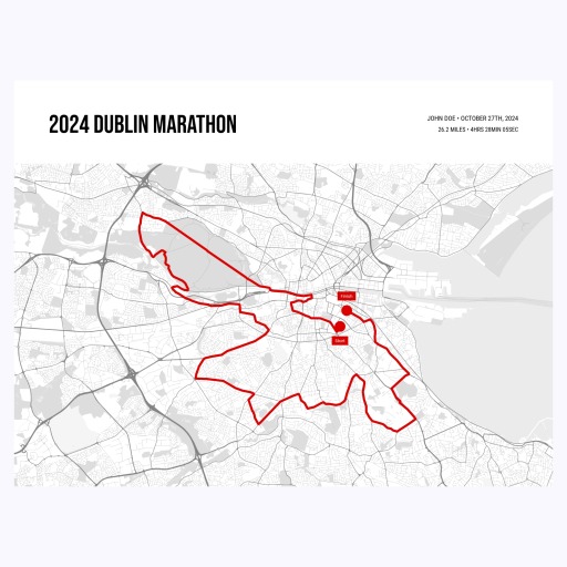 2024 Dublin Marathon Poster - Route Map 1