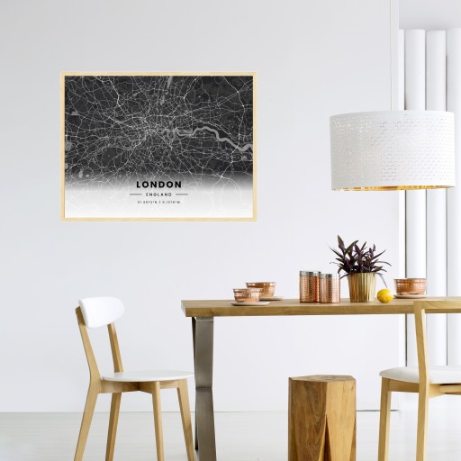 London in Dark Poster - Street Map 4