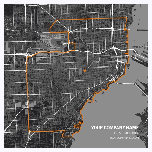 Our Service Area Map Poster - Street Map 1