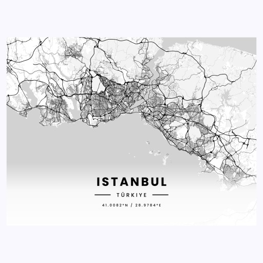 Istanbul in Light Poster - Street Map 1