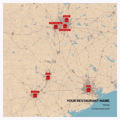 Our Restaurants Map Poster - Street Map 1