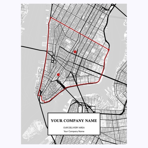 Our Delivery Area Map Poster - Street Map 1