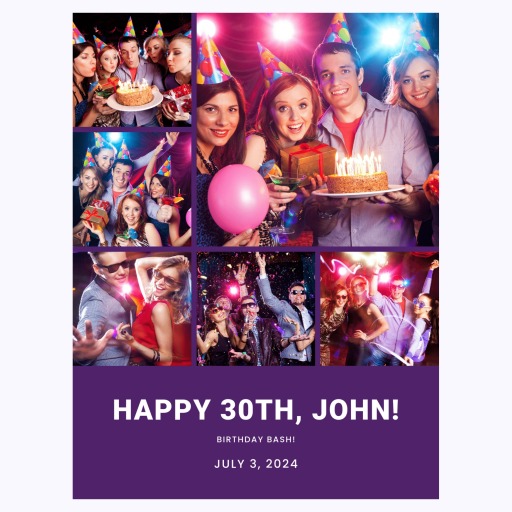 Turning 30 with Style Poster - Photo Collage Print 1