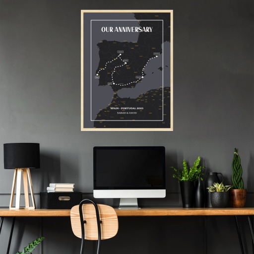Our Anniversary Trip Poster for Him - Route Map 3