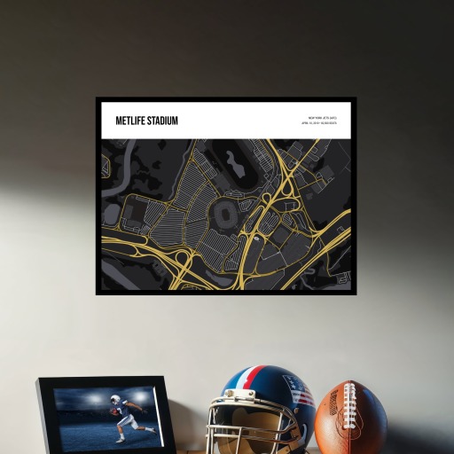 NY Jets Stadium Poster - Street Map 3