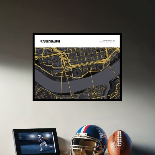 Cincinnati Bengals Stadium Poster - Street Map 3
