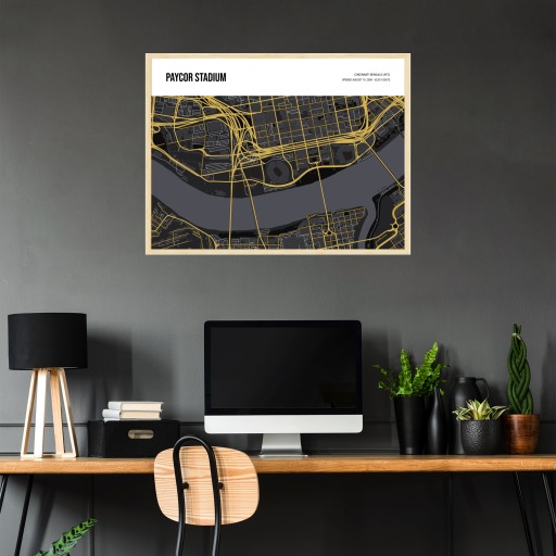 Cincinnati Bengals Stadium Poster - Street Map 4