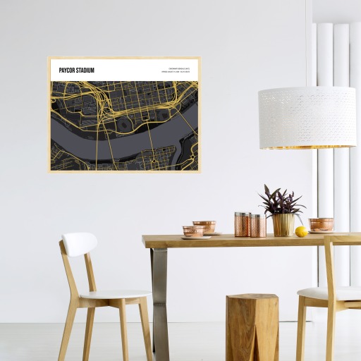 Cincinnati Bengals Stadium Poster - Street Map 5