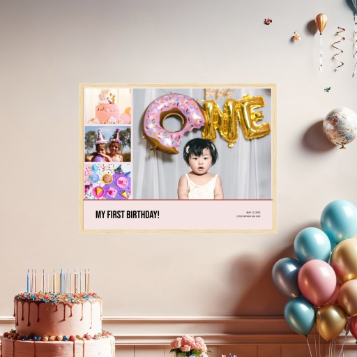 My First Birthday Poster - Photo Collage Print 2