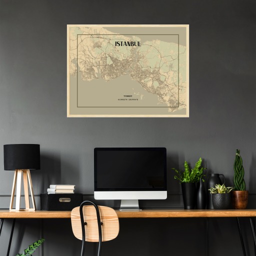 Istanbul in Vintage Poster - Street Map 3