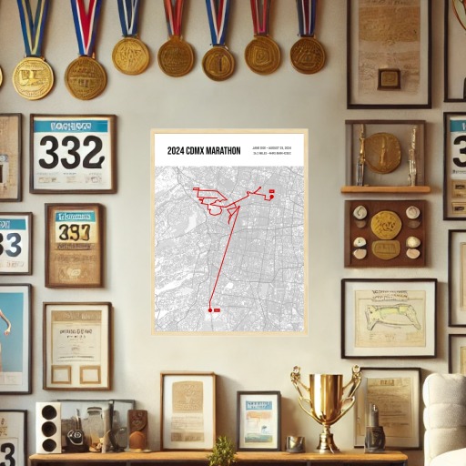 2024 Mexico CIty Marathon Poster - Route Map 2