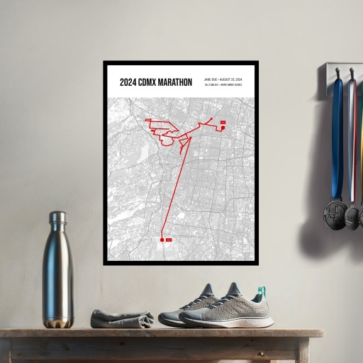 2024 Mexico CIty Marathon Poster - Route Map 3