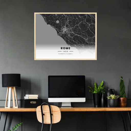 Rome in Dark Poster - Street Map 3