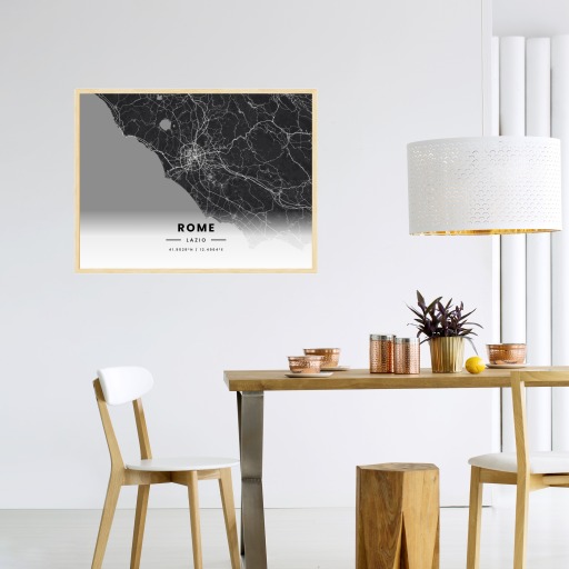 Rome in Dark Poster - Street Map 4